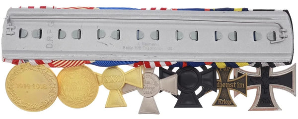 WW1 German 7-Place Mounted Medal Bar Imperial / Austro-Hungarian Awards Replica