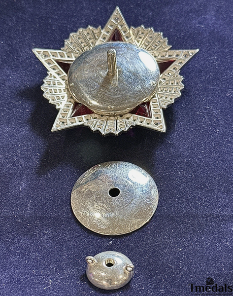 USSR Order of Victory Medal 925 Silver Real Enamel Ruby Moissanite Replica Top Rare