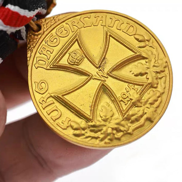 WW1 German Veteran Medal Fürs Vaterland 1914 Ribbon Bar Swords Replica