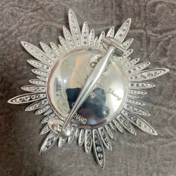UK British Order of the Garter Star, 925 Sterling Silver, Enamel