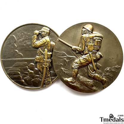 Pair of WWII Japanese China Incident Commemorative Medals – Brass Replica Set
