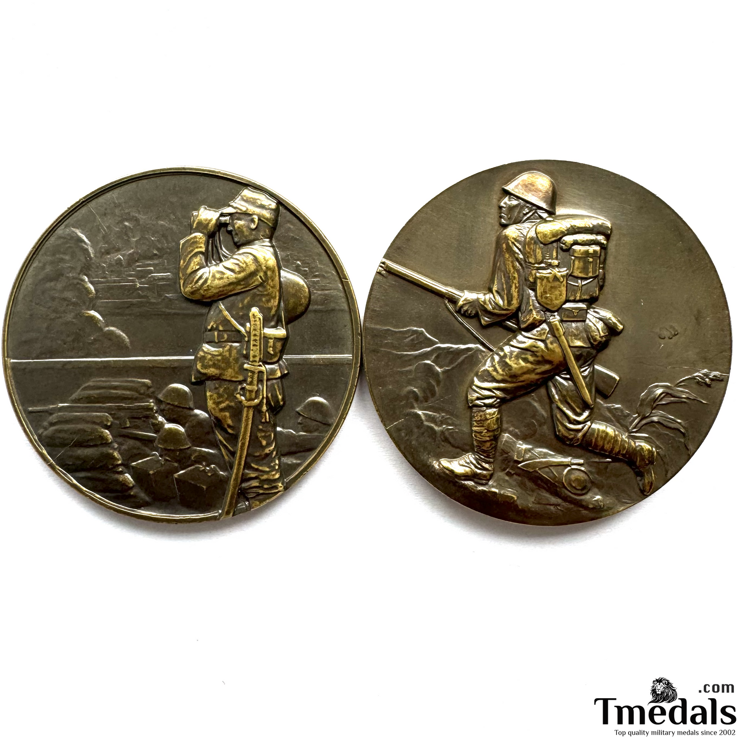 Pair of WWII Japanese China Incident Commemorative Medals – Brass Replica Set