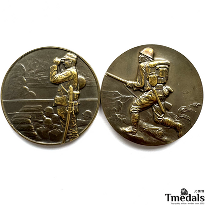 Pair of WWII Japanese China Incident Commemorative Medals – Brass Replica Set