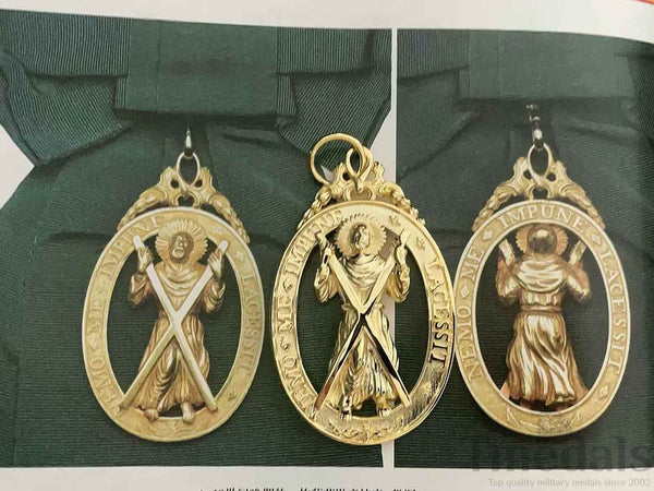UK Order of the Thistle Badge Saint Andrew Replica Brass Gilt Full-Size Museum copy reproduction repro