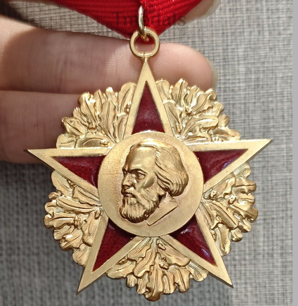 Order of Karl Marx - East Germany DDR Medal Repro - 930 Silver - Museum Quality
