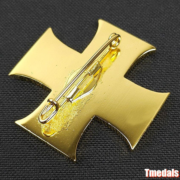 Gold Prussian Cross 1914 "Für Treue Dienste" Badge – WWI Loyal Service Replica