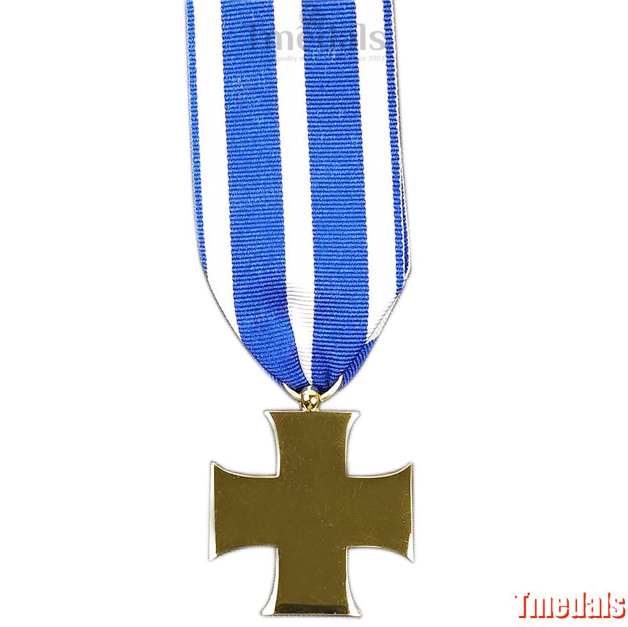 Gold Prussian Cross 1914 "Für Treue Dienste" Badge – WWI Loyal Service Replica