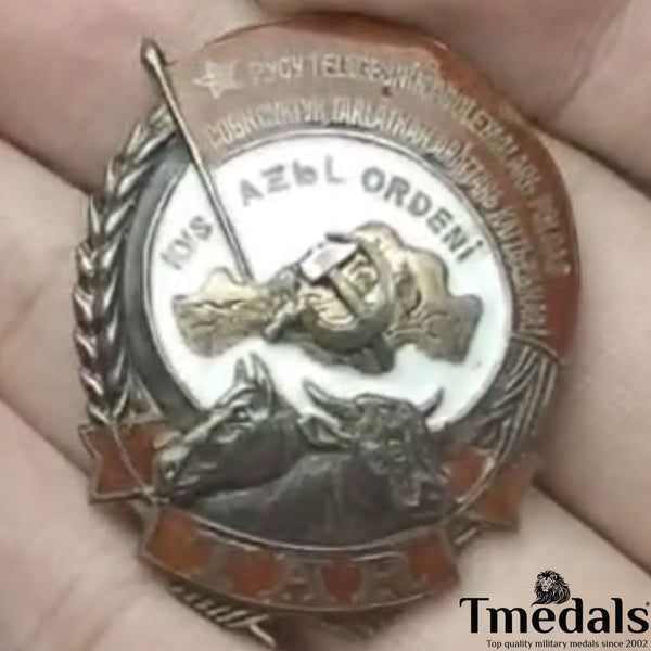 Order of Labor of the Tuvan - 925 Silver - Real Enamel Soviet Medal Replica Rare