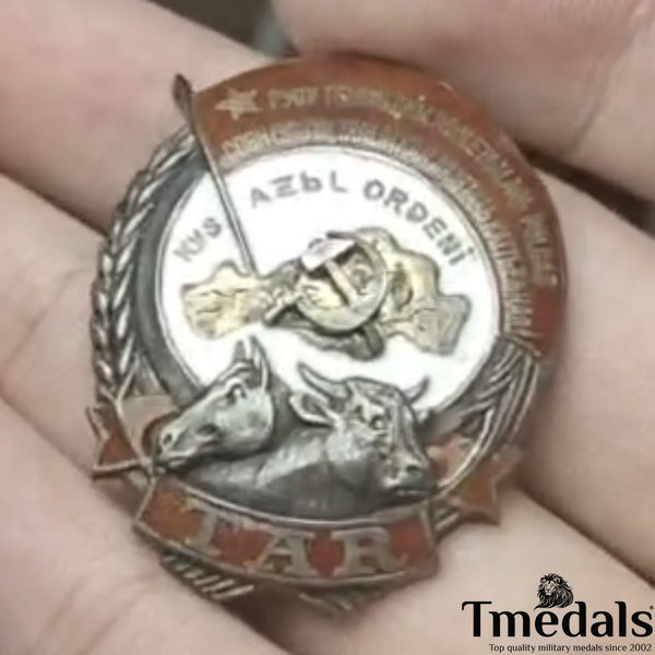 Order of Labor of the Tuvan - 925 Silver - Real Enamel Soviet Medal Replica Rare