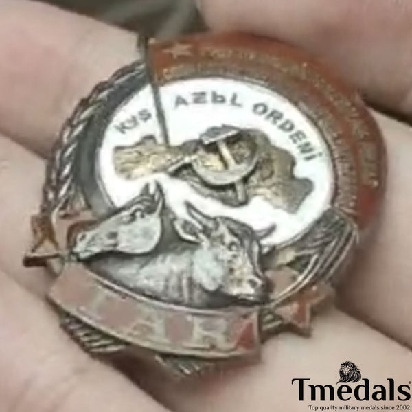 Order of Labor of the Tuvan - 925 Silver - Real Enamel Soviet Medal Replica Rare