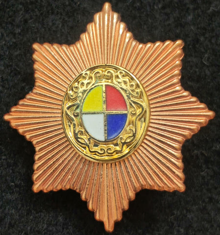 Chinese Qing Imperial Guard Cap Badge – 8-Point Star Roundel — Replica
