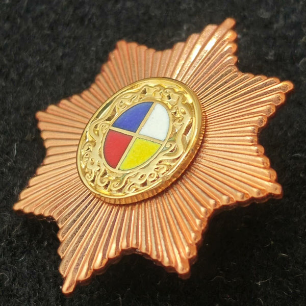 Chinese Qing Imperial Guard Cap Badge – 8-Point Star Roundel — Replica