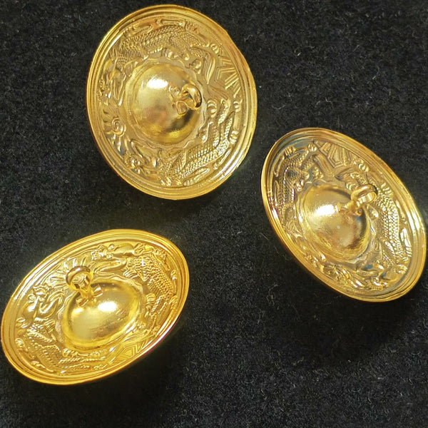 China Qing New Army Officer Cap Badges Set of 3 – Double-Dragon Replicas