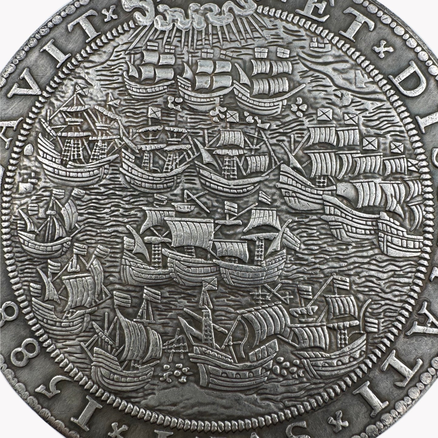 Elizabeth I Defeat of the Spanish Armada Medal 1588 UK Medal Cion Replica Copy
