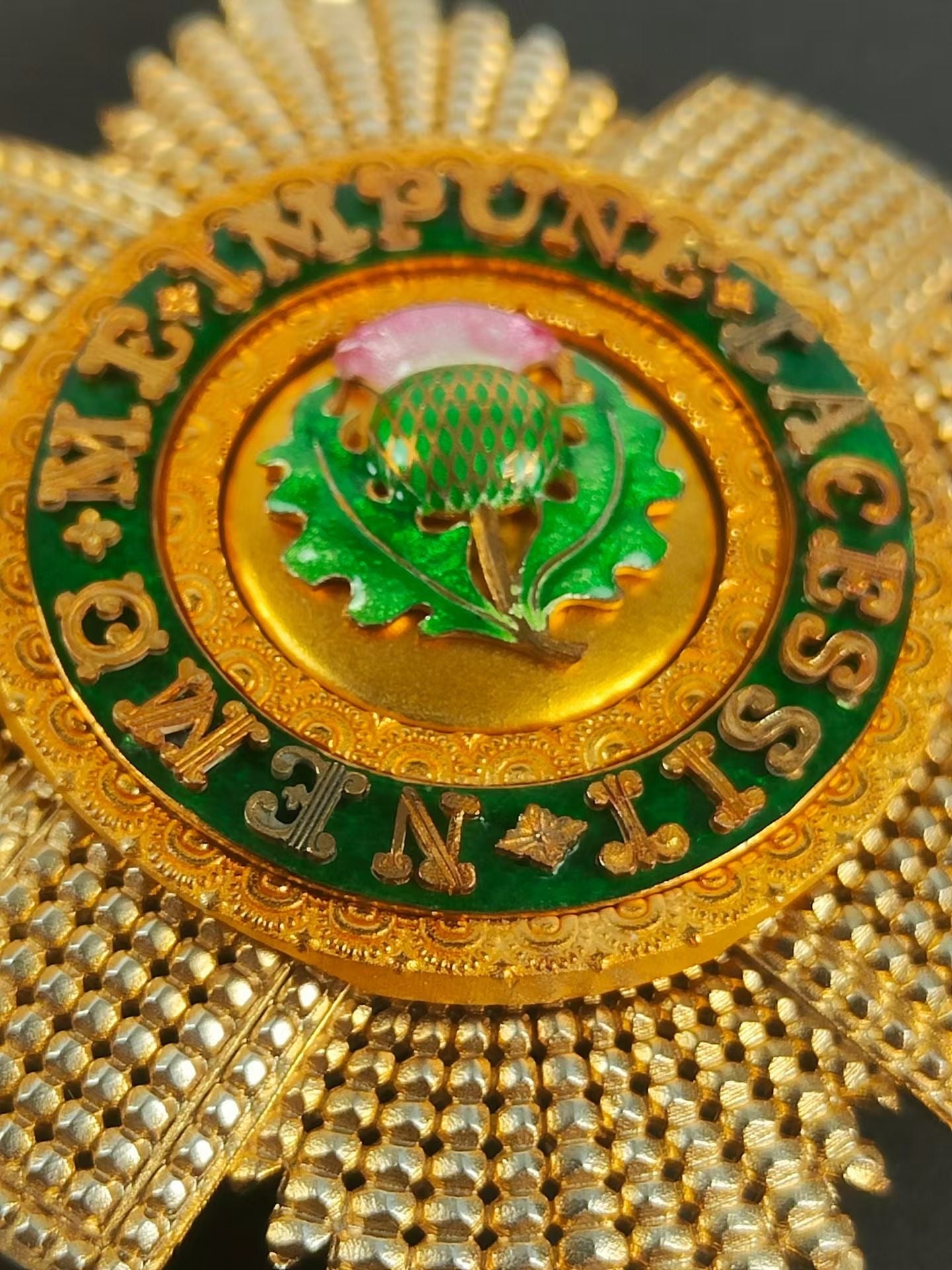 British Order of the Thistle Breast Star – 925 Sterling Silver Enamel