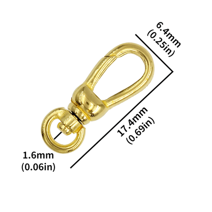 2pcs Solid Brass Swivel Hooks for UK European Medal Sash Ribbon Hardware 17.4mm