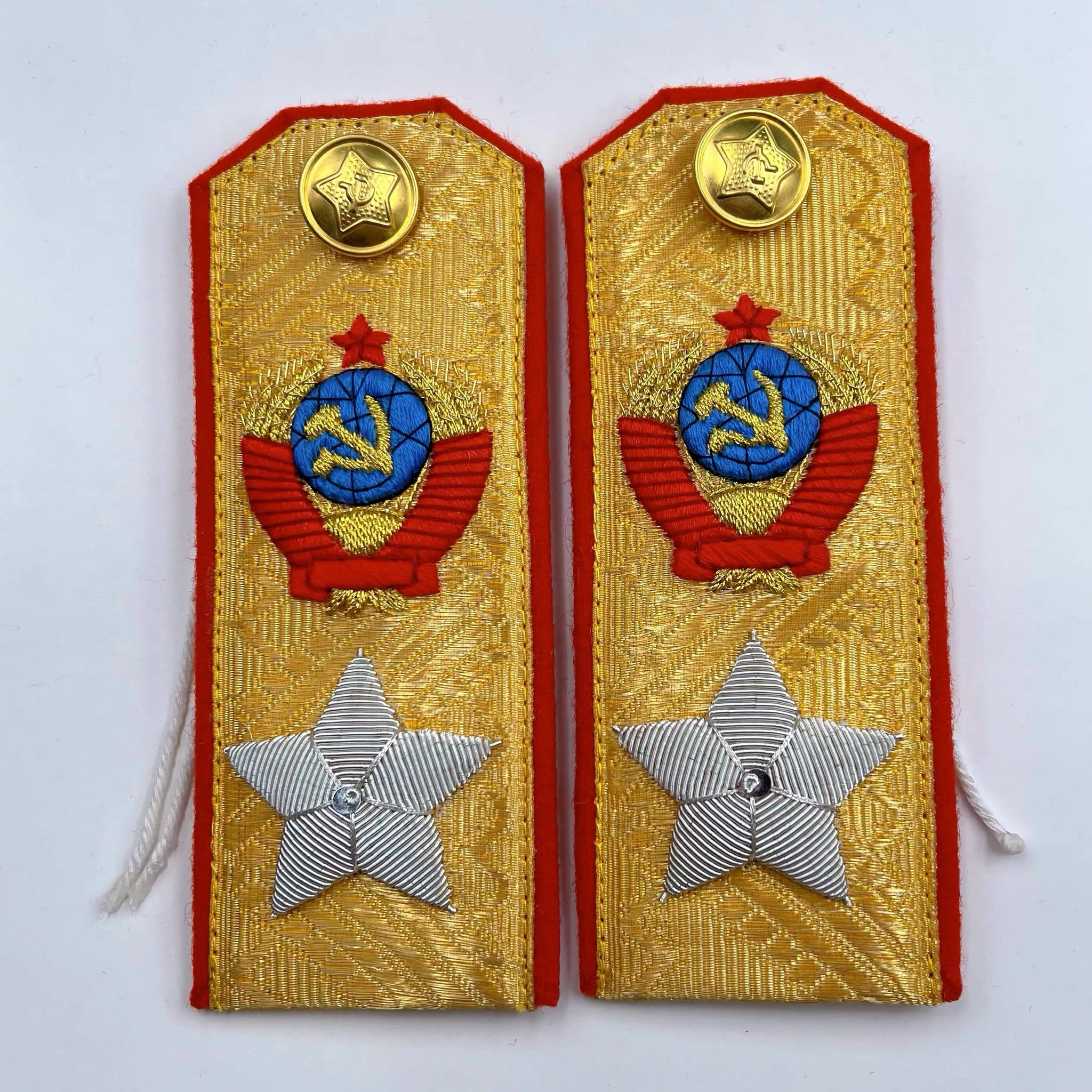 Soviet USSR Marshal of the Soviet Union Shoulder Boards w/ Button & Tie Replica