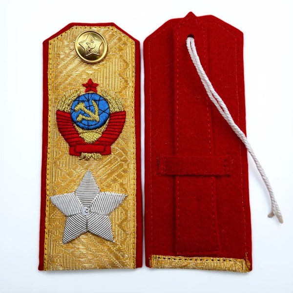 Soviet USSR Marshal of the Soviet Union Shoulder Boards w/ Button & Tie Replica