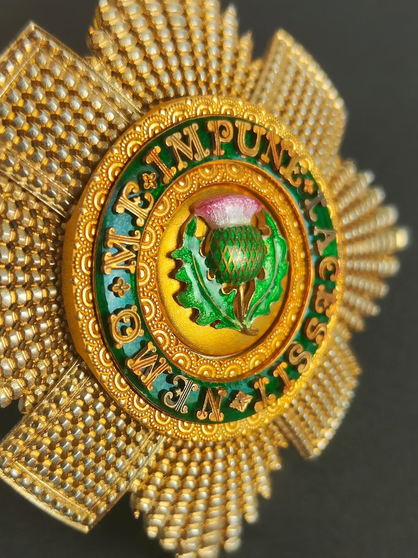 British Order of the Thistle Breast Star – 925 Sterling Silver Enamel
