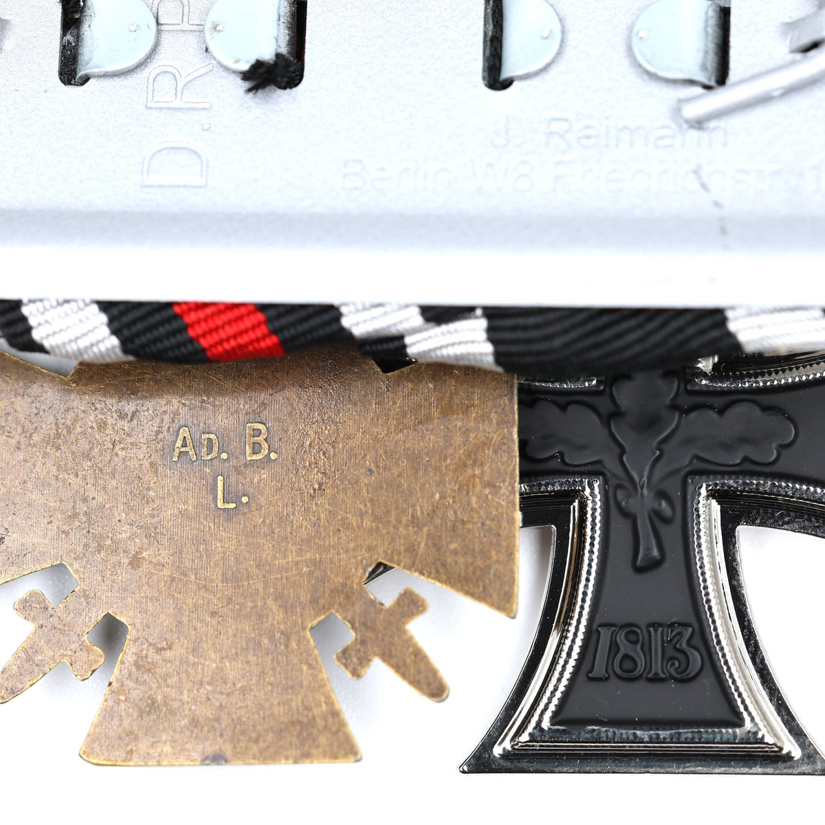 Mounted 1914 Iron Cross 2nd Class & Hindenburg Cross