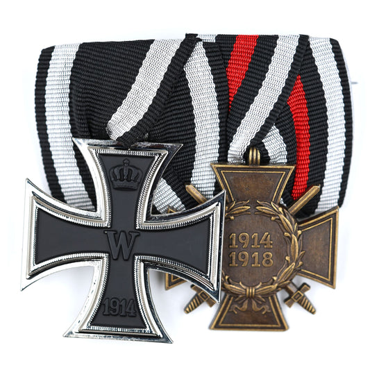 Mounted 1914 Iron Cross 2nd Class & Hindenburg Cross