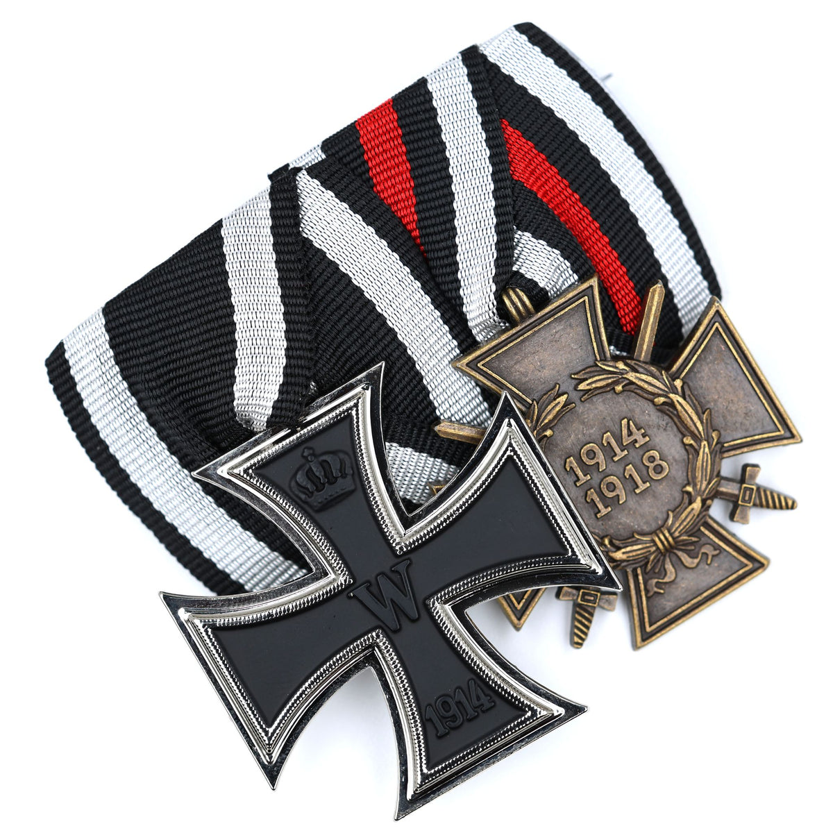 Mounted 1914 Iron Cross 2nd Class & Hindenburg Cross