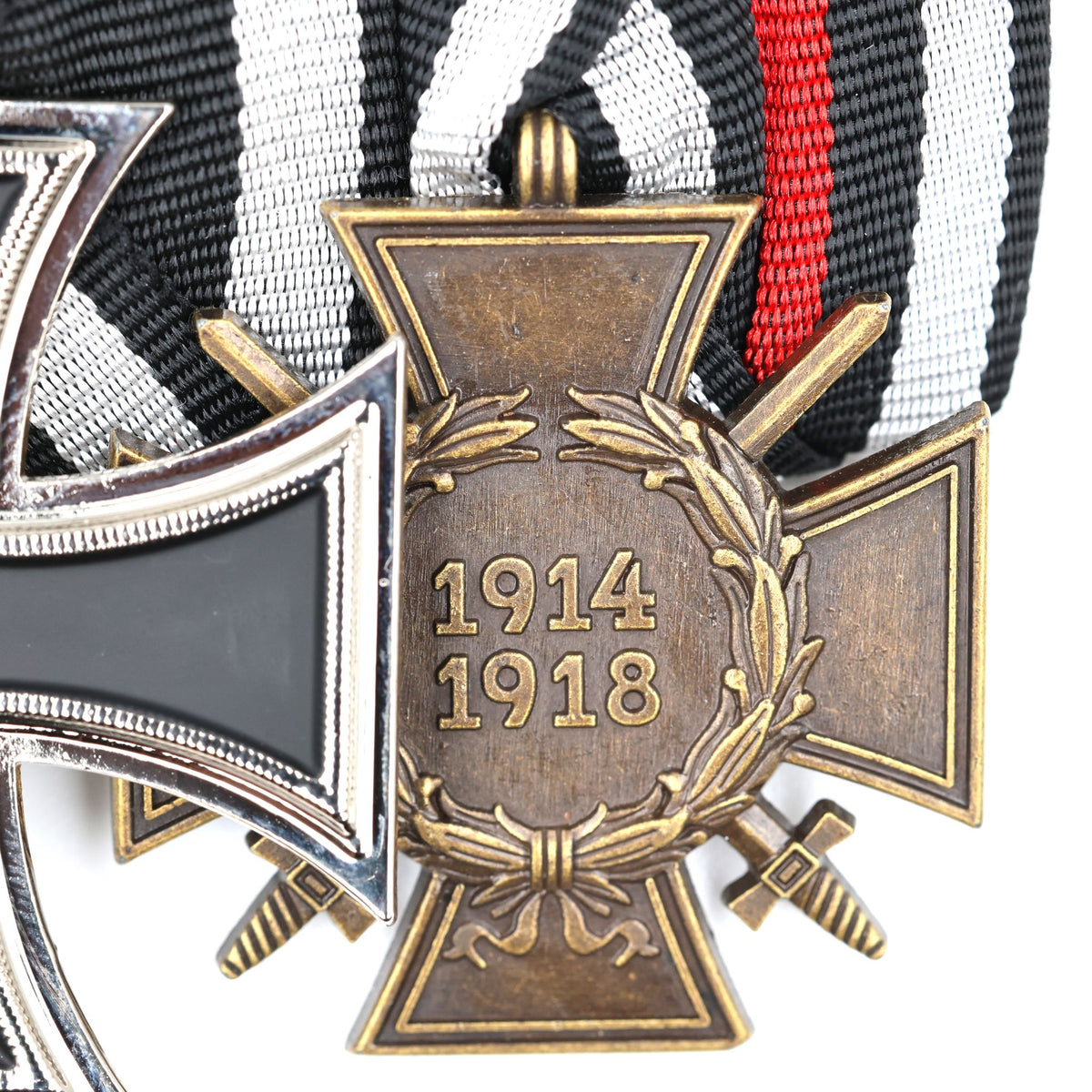 Mounted 1914 Iron Cross 2nd Class & Hindenburg Cross