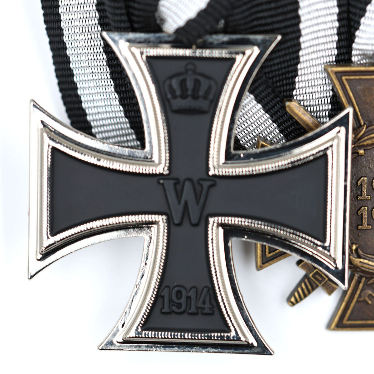 Mounted 1914 Iron Cross 2nd Class & Hindenburg Cross