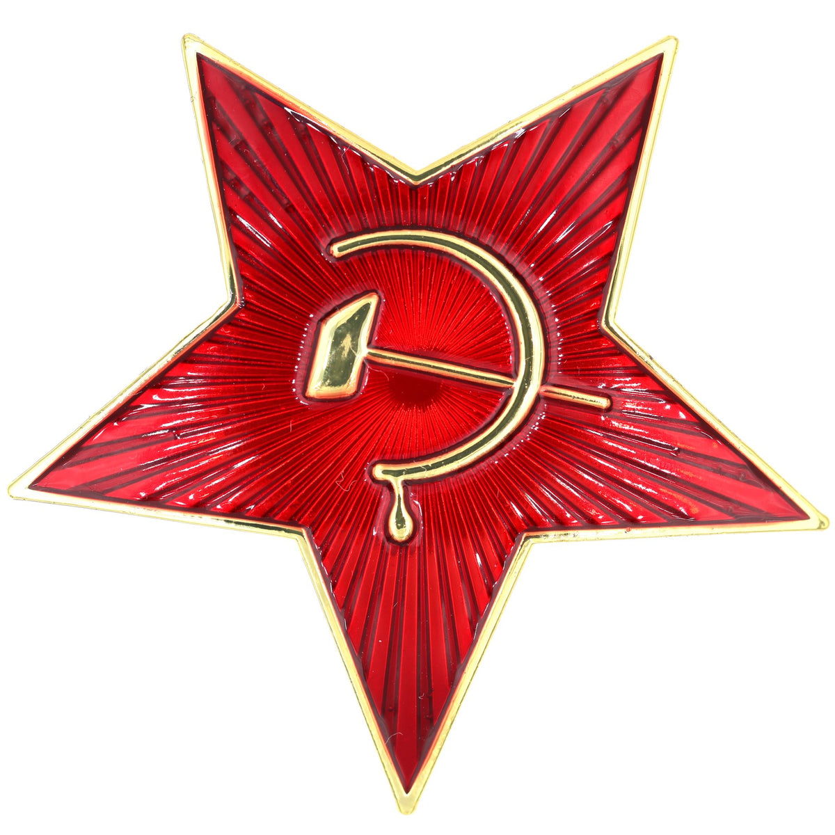 Soviet USSR Red Star Hammer and Sickle Lapel Pin Badge
