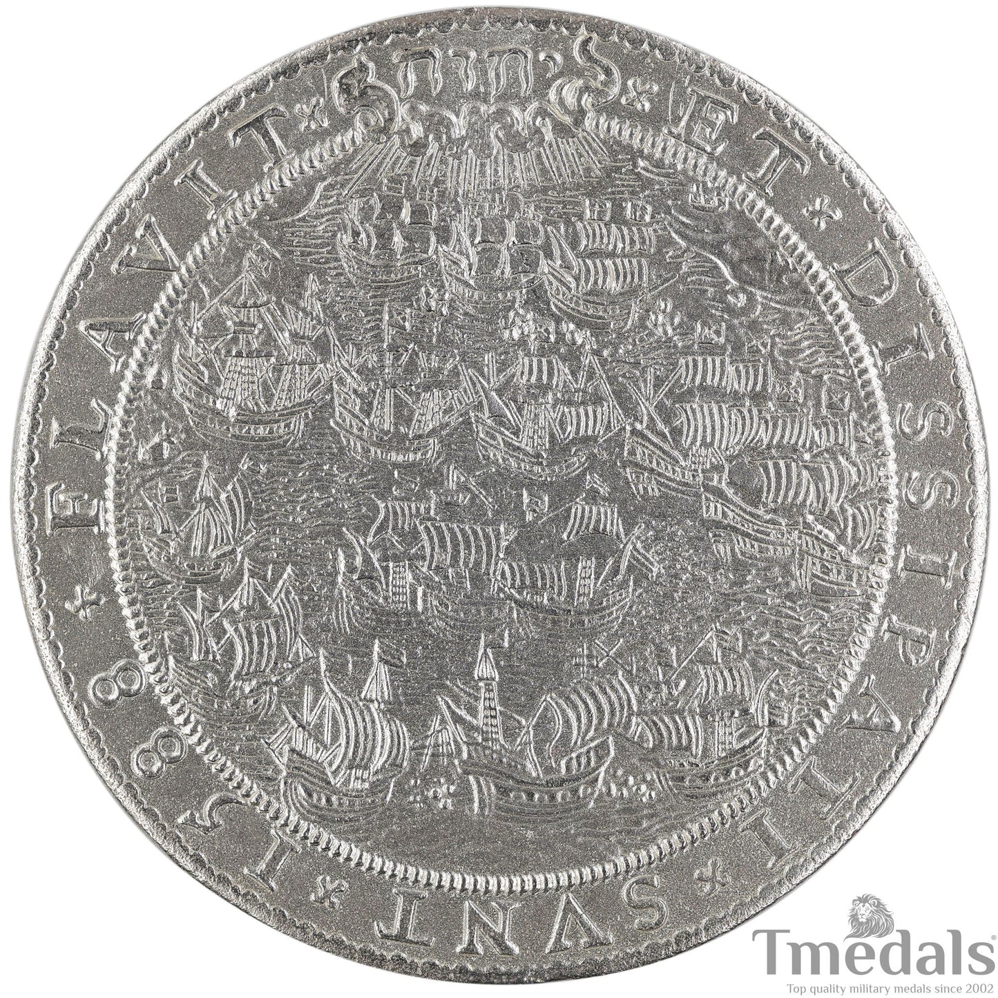 UK Elizabeth I Defeat of the Spanish Armada Medal 1588-Pure 925 Sterling Silver Replica