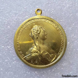 Imperial Russia Medal order badge 1788 Catherine II pure brass A1 Rare