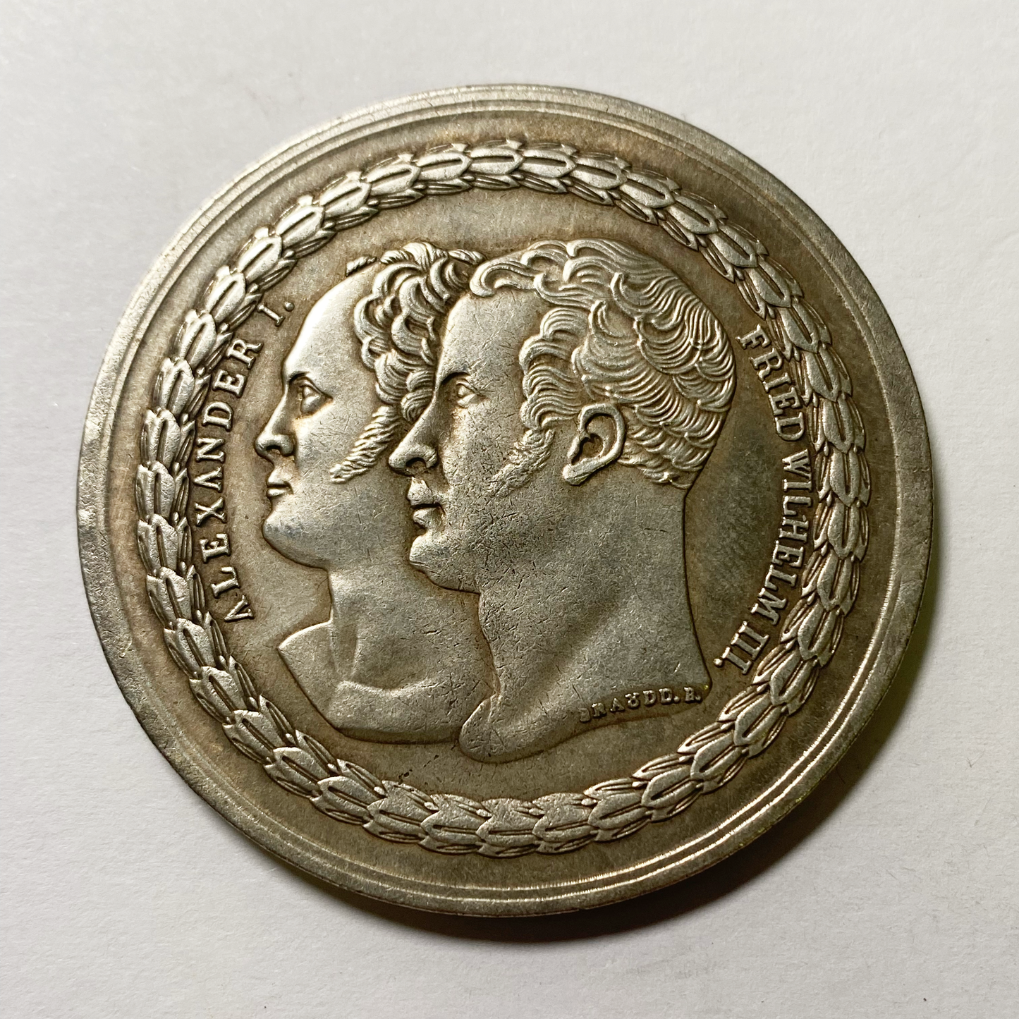 Russia Medal 1818 Alexander I of Russia and Friedrich Wilhelm III of Prussia B27 Replica