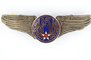 U.S. USA WW12 15TH AIR FORCE WINGS BADGE PIN Medal TOP ENAMEL RARE