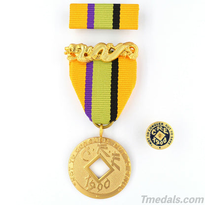 U.S. imperial Order of the Dragon Medal China Chinese 1900 C.R.E US USA