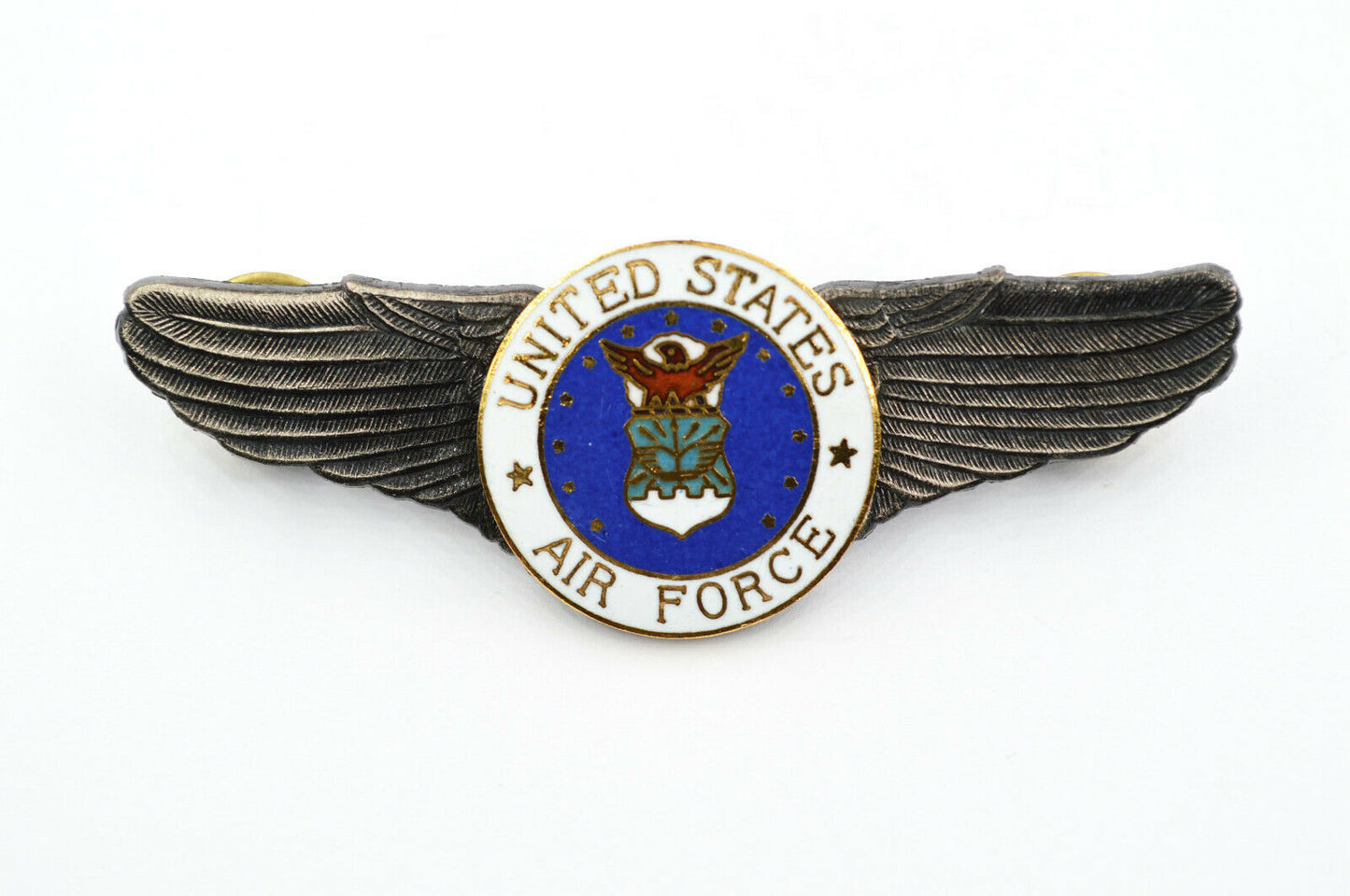 U.S. USA WW12 AIR FORCE WINGS BADGE PIN Medal TOP ENAMEL