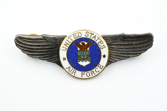 U.S. USA WW12 AIR FORCE WINGS BADGE PIN Medal TOP ENAMEL