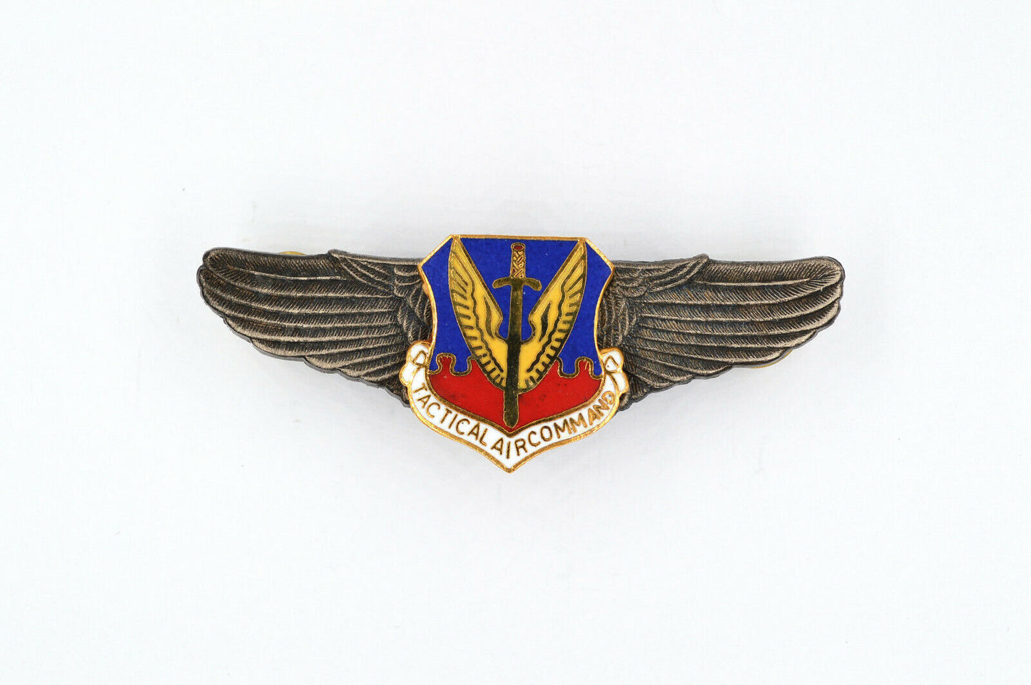 U.S. WW12 TACTICAL AIR COMMAND AIR FORCE WINGS BADGE PIN Medal ENAMEL