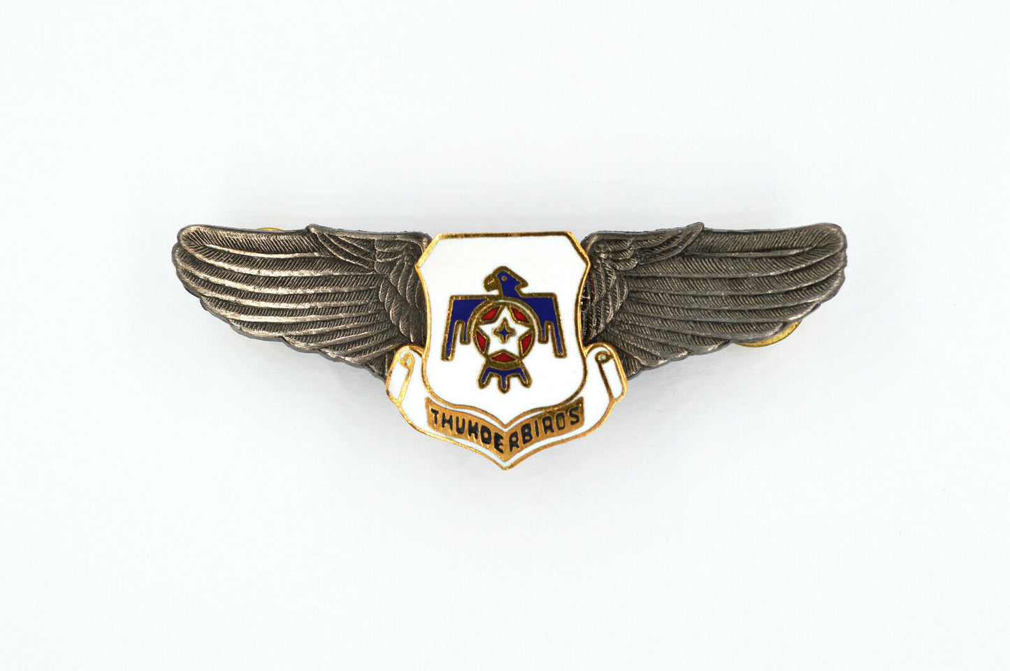 WWII U.S. ARMY THUNDEBIRDS AIR FORCE WINGS BADGE PIN Medal Order ENAMEL