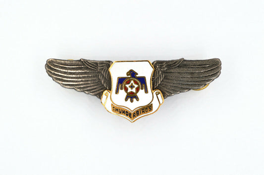 WWII U.S. ARMY THUNDEBIRDS AIR FORCE WINGS BADGE PIN Medal Order ENAMEL