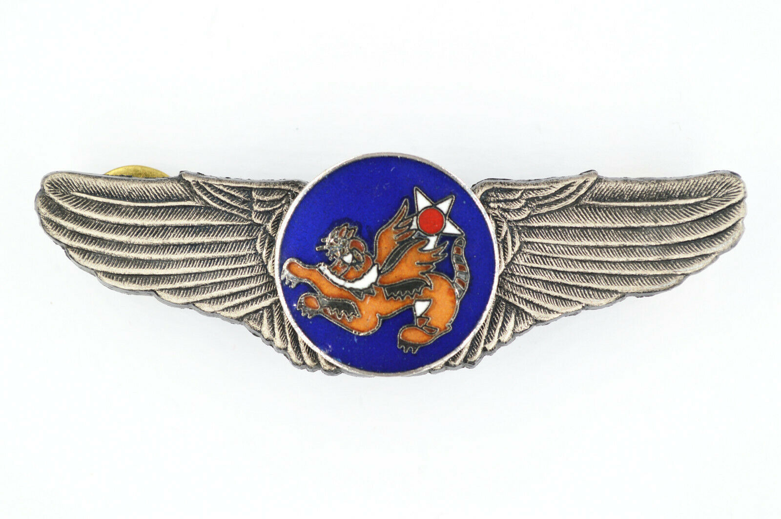 U.S. USA WW12 14TH AIR FORCE WINGS BADGE PIN FLYING TIGERS ENAMEL