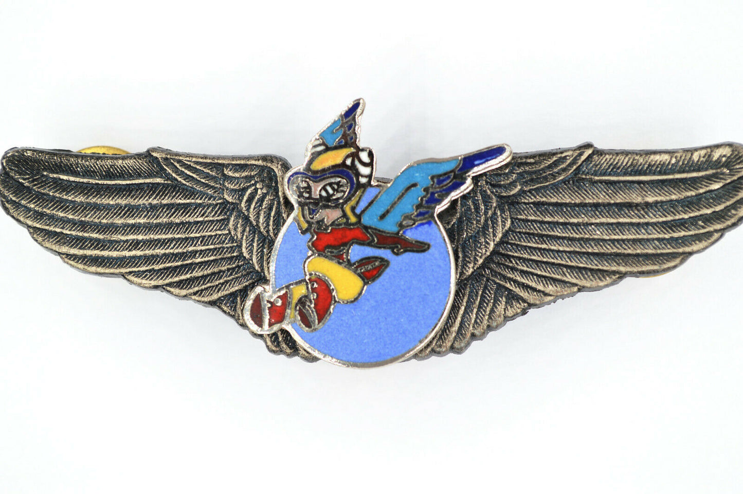 U.S. USA WW12 WOMEN AIRFORCE SERVICE PILOT (WASP) FIFINELLA WINGS BADGE ENAMEL