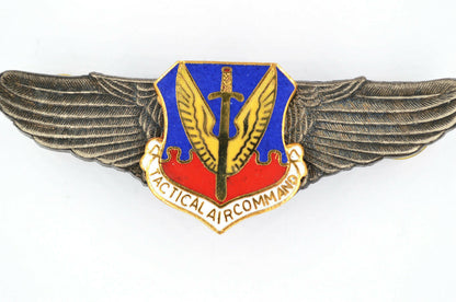 U.S. WW12 TACTICAL AIR COMMAND AIR FORCE WINGS BADGE PIN Medal ENAMEL