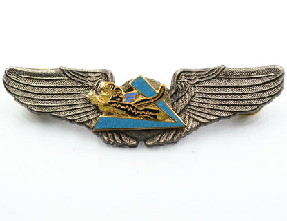 U.S. AIR FORCE Wing WW12 FLYING TIGERS AMERICAN VOLUNTEER GROUP ENAMEL BADGE