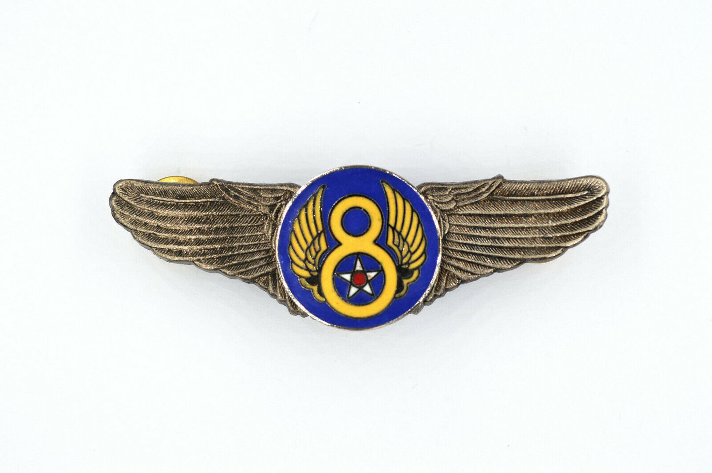 U.S. USA WWII WW12 8TH AIR FORCE WINGS BADGE PIN Medal ENAMEL