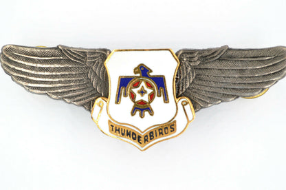 WWII U.S. ARMY THUNDEBIRDS AIR FORCE WINGS BADGE PIN Medal Order ENAMEL