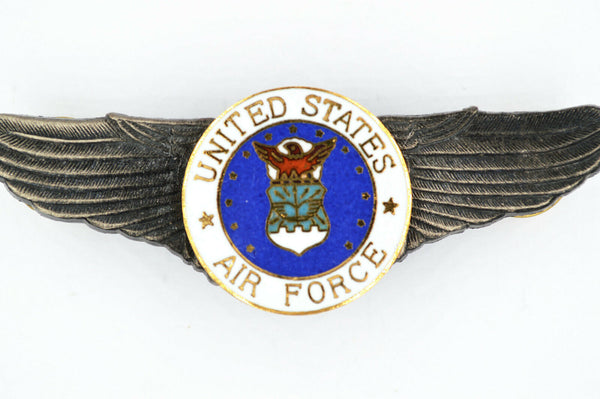 U.S. USA WW12 AIR FORCE WINGS BADGE PIN Medal TOP ENAMEL RARE