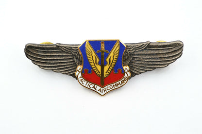 U.S. WW12 TACTICAL AIR COMMAND AIR FORCE WINGS BADGE PIN Medal ENAMEL