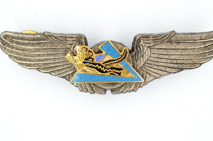 U.S. AIR FORCE Wing WW12 FLYING TIGERS AMERICAN VOLUNTEER GROUP ENAMEL BADGE