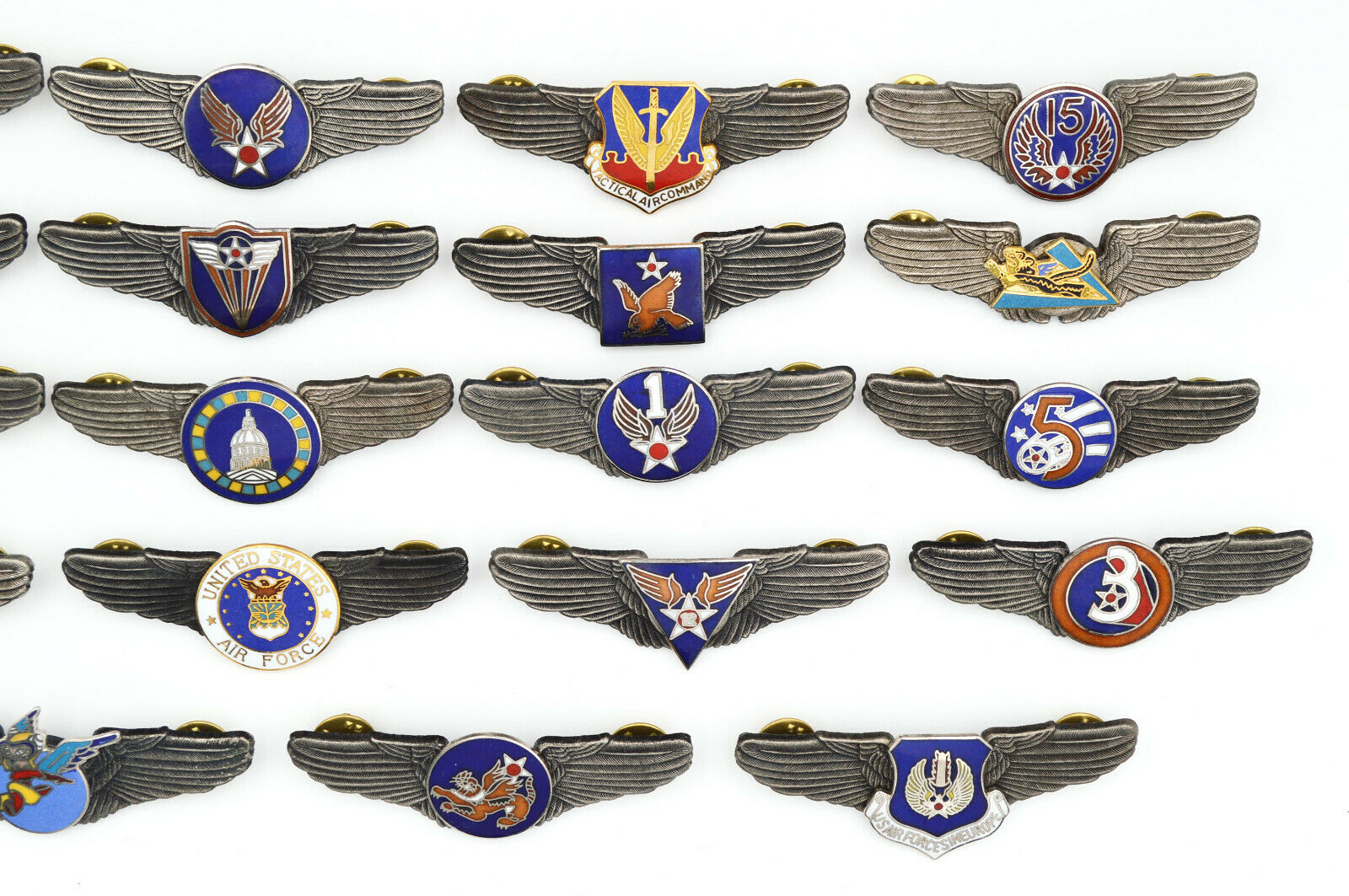 WW12 USA U.S. ARMY AIR FORCE WINGS PIN Medal Full SET 19 BADGES