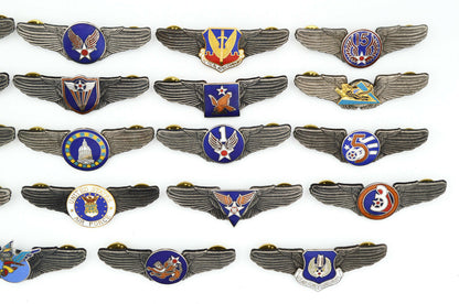 WW12 USA U.S. ARMY AIR FORCE WINGS PIN Medal Full SET 19 BADGES ENAMEL